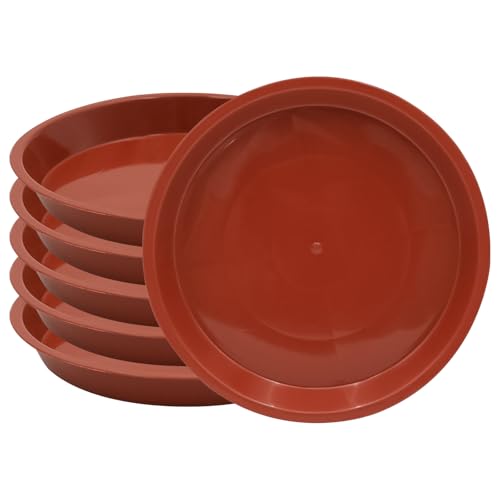 6 Pack 4 Inch Terracotta Plant Saucers Plastic Drip Trays for Pots - color: Terracotta, size: 4 Inch
