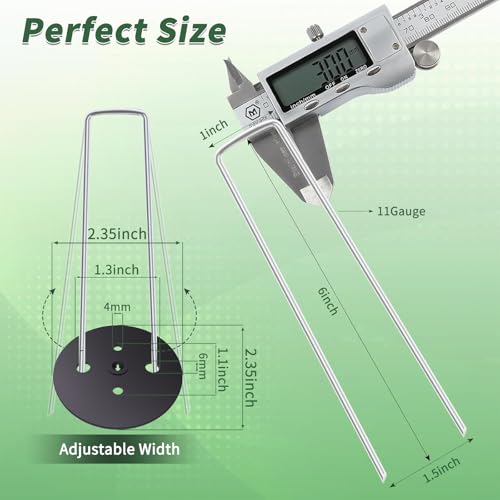 AAGUT Landscape Staples 6 Inch with Gaskets, Galvanized Garden Stakes - size: 6'' x 100Pcs-11Ga With Gaskets
