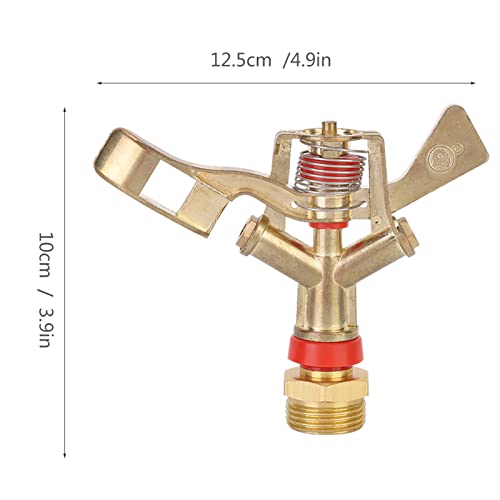 2Pcs Impact Sprinkler Head, 25mm Zinc Alloy Irrigation Garden Rocker Arm Sprinklers Nozzle Heads Male Thread Watering Sprinkler for Yard and Grass Irrigation - color: 2PCS