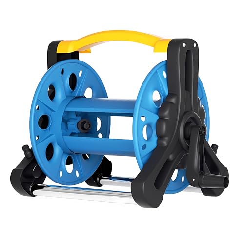 Portable Garden Hose Reel, Quick Rewind Hose Reel Organizer for Water Hose, Lightweight & Durable Hose Storage Cart with Handle, Ideal for Yard Watering, Car Washing, Patio & Outdoor Use