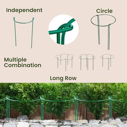 6 Pack Plant Support Stakes – Peony Cages and Supports –10" W x 16" - 24" H - size: 6 Pack (up to 24")