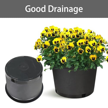 2 gallon Plant Nursery Pot 10-Pack 2 Gallon Short Plastic Garden Planter Pots Flower Seedling Injection Molded Container Seed Starting Pot Set for Indoor Outdoor Plants Seedlings Vegetables Black - size: Short 2 Gallon