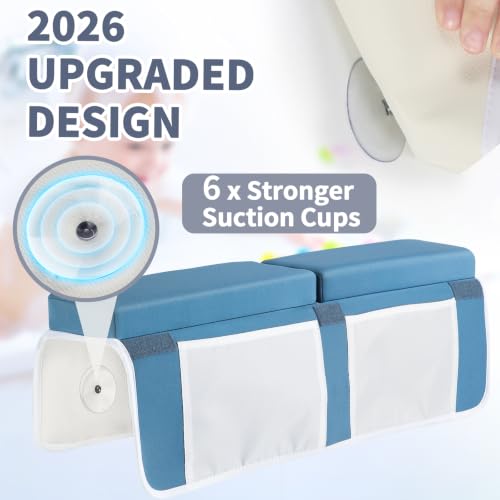 URMYWO Bath Kneeler and Elbow Rest Pad Set, 1.5-Inch Thick Memory Foam Pads - color: Bluea
