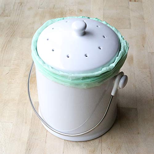 Natural Home 1-Gallon Ceramic Compost Bin with Filter