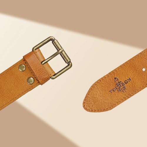 Leather Florist Tool Belt Pouch 3-Pocket Adjustable for Gardening Carpenter - color: Brownish Yellow
