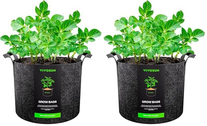 VIVOSUN 2 Pack 45 Gallon Grow Bag, Fabric Pot with Handles for Vegtables and Plants - size: 45 Gallon (Pack of 2)