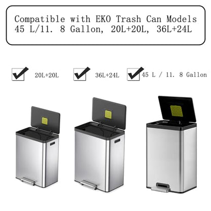 16 Pack Activated Carbon Filter with 2 Pack Recycle+Trash Sticker Fits EKO Trash Can with Built-in Compartment, Also Fits SIMPLI-Magic Garbage Bins, for Trash Can and Compost Bin - style: 16 Pack Filter & Recycle+Trash Sticker