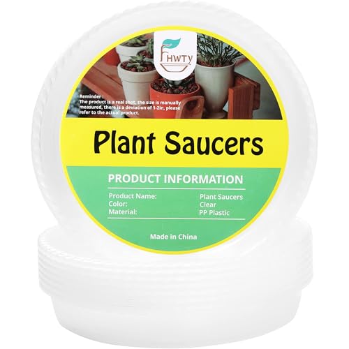 8 Pack of 5'' Clear Plant Saucer Drip Trays, Plant Tray for Indoor and Outdoor Plants, Thicker & Sturdier & Durable Plastic Plant Saucers Plant Accessories Indoor - color: Clear, size: 5"