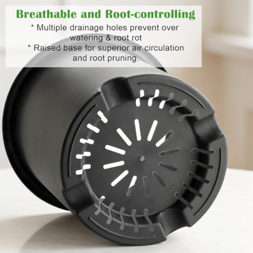 4 Pack 16 inch Thickened & Deep Planters for Outdoor Plants, 15"Tall Pots - color: Dark Gray