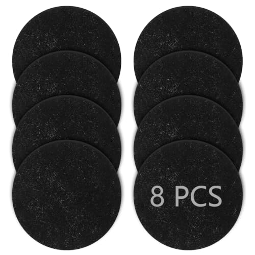 8 Pack Charcoal Filters for Compost Bucket 7.25 Inch, Activated Carbon Replacement Filter Round Compost Bin Filter for Countertop Bin, Odor Control Activated Charcoal Filters