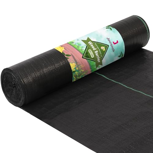 Jevrench 3.2 oz Heavy Duty Weed Barrier Landscape Fabric, 4 x 100 ft - size: 3.2oz - 4ft x 100ft