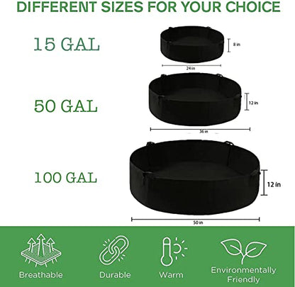 ZtohPyo 2-Pack 50 Gallon Plant Grow Bags, Large Fabric Raised Garden Bed with Handles,Durable Garden Beds Planters Aeration Gardening Container to Grow Vegetables for Outdoor Plants - size: 2-pack 50 Gallon