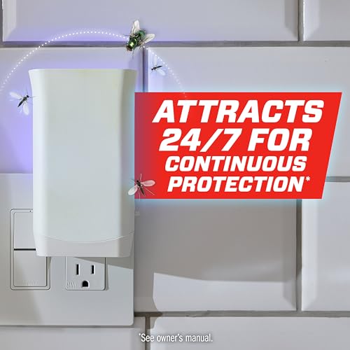 Ortho Home Defense Max Indoor Flying Insect Trap, 1 Plug-in and 4 Refills - color: Indoor Light Trap