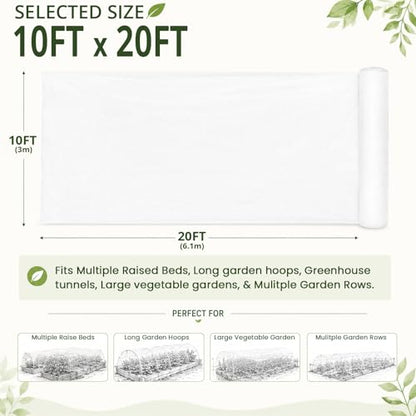 10Ft x 20Ft Garden Netting, Fine Mesh Insect Netting for Plant Protection - size: 10Ft x 20Ft