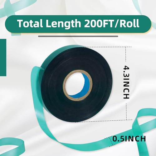 Plant Tape 10 Pack, Garden Tape and Plant Ties for Outdoor Plants, 200FT Length, 1/2 Inch Width, 150um Thickness, for Tomato Grape Vine Grafting, Vegetables Garden Use - size: Thin