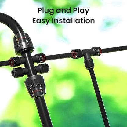 MIXC 247 FT Drip Irrigation System,Quick Connector Garden Watering System Automatic Sprinkler System Kit for Lawn Raised Bed Greenhouse Plant Watering System with 1/4'' Tubing,Drip Emitters,Connectors - size: 50FT Main tube+197FT 1/4'' tube