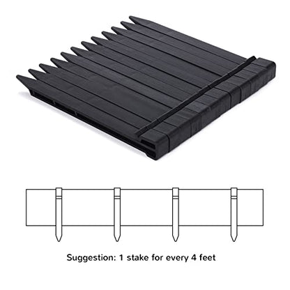 Anleolife 60ft Flexible Plastic Landscape Edging Coil with 18 Stakes - style: 60ft with 18pcs stakes
