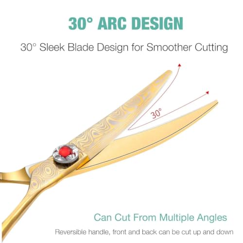 JASON Curved Hair Cutting Scissors - 6" Professional Trimming Shears - size: 6.09