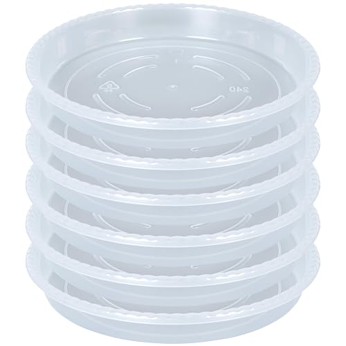 OVZILKI Plant Saucer 6 Pack of 12 inch, Clear Plastic Flower Plant Pot Saucer, Heavy Duty Plant Drip Trays Saucers for Indoor, Plant Water Tray for Planters - color: Clear, size: 12" - 6 Pack