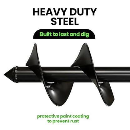 K-Brands Auger Drill Bit for Planting – 4 x 12 Inch – 3/8'' Hex Drive Drill - size: 4 x 12 Inch