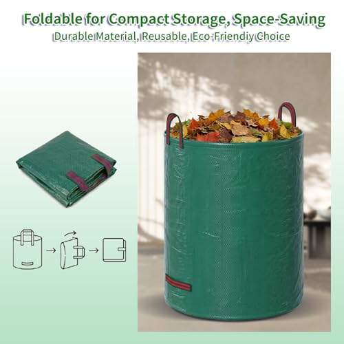 for 3 Pack-53 Gallon Reusable Yard Waste Bags Lawn and Leaf Bags - size: 1 Count (Pack of 3)