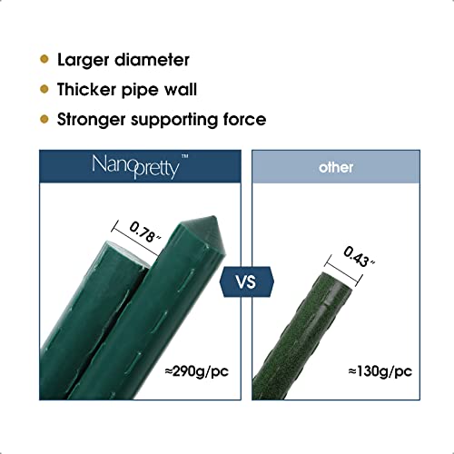 NANOPRETTY 6 FT Garden Stakes for Outdoor Plant Tree Stakes and Supports - size: 6 FT-10 Pack