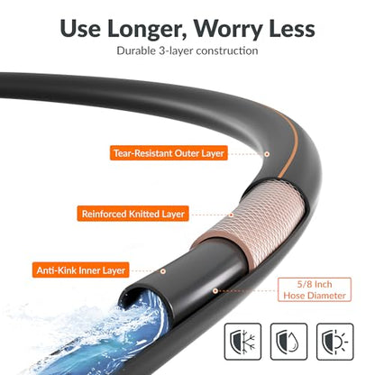 Giraffe Tools Garden Hose 5/8", 3ft Short Leader Hose - size: 3FT Female to Female
