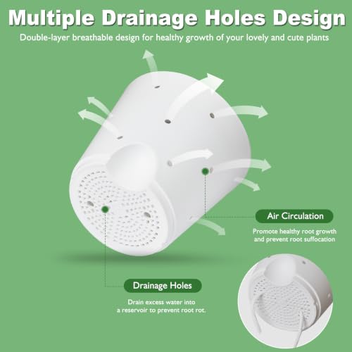 Vanslogreen Orchid Pots with Holes, 6 Inches Self Watering Orchid Pot 2 Pack Plastic Planters Pots for Orchid, Flower (WHite-5Pack) - color: White-5pack
