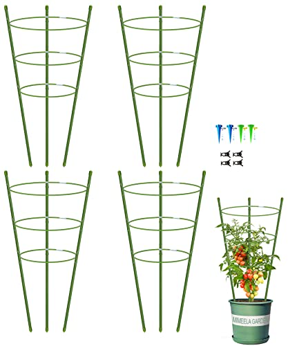 4 Pack Garden Plant Support Tomato Cage, Upgrade 24" Trellis for Climbing Plants, Plant Trellis Kits (24")