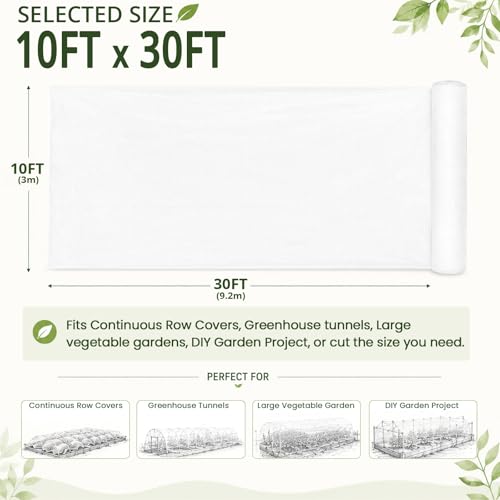 10Ft x 30Ft Garden Netting, Fine Mesh Insect Netting for Plant Protection - size: 10Ft x 30Ft