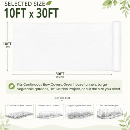 10Ft x 30Ft Garden Netting, Fine Mesh Insect Netting for Plant Protection - size: 10Ft x 30Ft
