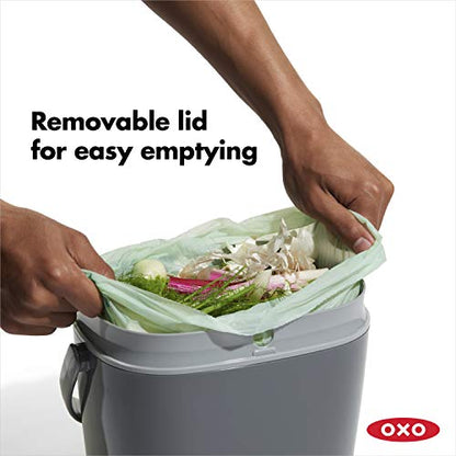 OXO Good Grips Easy-Clean Compost Bin, Charcoal, 1.75 Gal/6.62 L - color: Charcoal, size: 1.75 Gallon