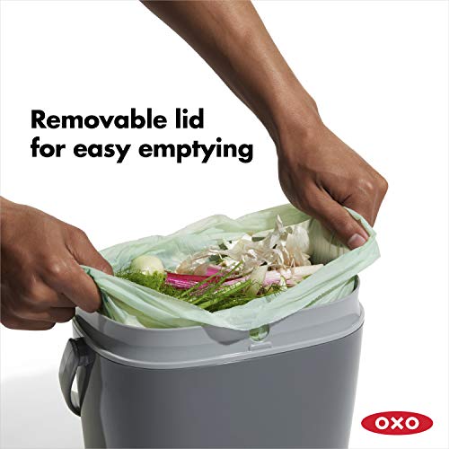 OXO Good Grips Easy-Clean Compost Bin, Charcoal, 6.62 L, 1.75 Gallon (Pack of 4) - color: Charcoal, size: 1.75 Gallon (Pack of 4)