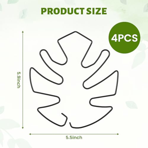 4 PCS Monstera Plant Support, Plant Support Stakes for Indoor Plants Plant Stem Support Metal Monstera Plant Stabilizer Holder Plant Clips for Climbing Plants Support for Thriving Growth