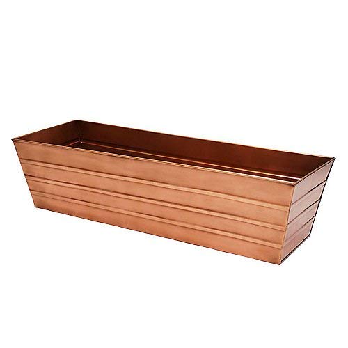 Achla Designs Copper PlatedWindow Flower Box Planter-Small (22" L x 6" W x 5" H) - color: Copper, size: Small