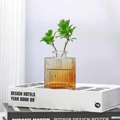 Glass Bud Vases Set of 4, Small Brown Flower Vases for Wedding Centerpieces - color: Brown