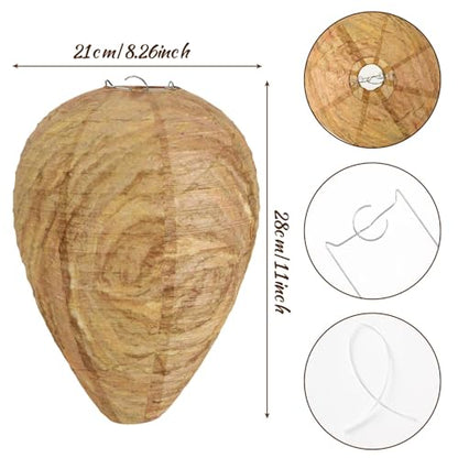 DECYOOL 8 Pack Paper Fake Wasp Nests Decoys for Yellow Jackets - color: Dark Brown, Light Brown