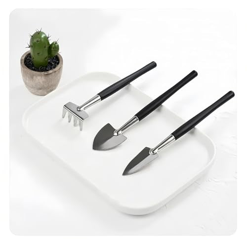 Mini Gardening Tool Set for Potted Plants, 3-Piece Indoor Plant Care Kit with Stainless Steel Shovel & Trowel, Precise Weeding and Transplanting Tools for Greenhouses