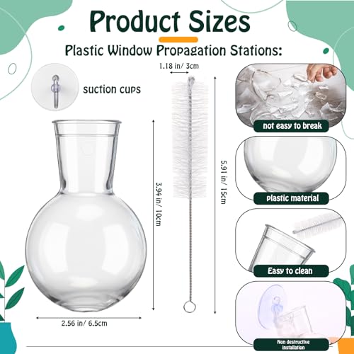 Baderke 12 Pack Suction Cup Vase, Window Propagation Glass Planter, Bulb