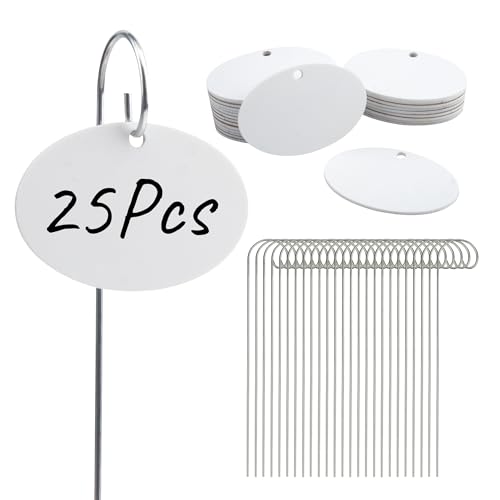 Temlum Acrylic Plant Labels for Indoor & Outdoor Plants, White 25pcs - color: White 25pcs