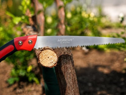 AGRICUT 10.6" Hand Pruning Saw - Tree Saw Curved with Saw Sheath Non-Slip Comfort Grip for Tree Trimming Gardening