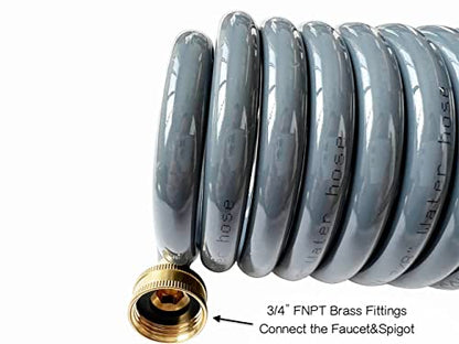SANFU PU Recoil Garden Water Hose 3/8"ID(9 x 12.2mm) x 50FT, Gray(50') - size: 50FT
