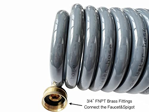 SANFU PU Recoil Garden Water Hose 3/8"ID(9 x 12.2mm) x 50FT, Gray(50') - size: 50FT