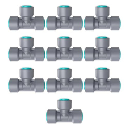 (10 pcs) 12mm Tee for Rain Seer OD 12mm tubing, Irrigation Kit Accessories for Garden, Lawn and Raised bed. - color: 12mm Tee