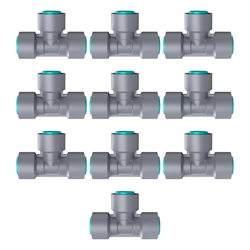 (10 pcs) 12mm Tee for Rain Seer OD 12mm tubing, Irrigation Kit Accessories for Garden, Lawn and Raised bed. - color: 12mm Tee