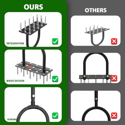 Lawn Aerator Tool, Heavy Duty Manual Grass Aerator for Lawn（Black）