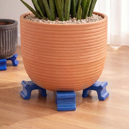 LemonRoad 12 Set Terra Cotta Cement Pot Feet for Outdoor Planters,Blue - color: Blue