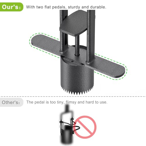 Dolibest Sod Plugger, Bulb Planter Tool with Non-Slip Grip Handle. Turf Cutter and Grass Plugger Tool with Dual Pedals, Sharp Serrations, Perfect for Zoysia, Bermuda and More (Upgrade) - color: Black C- 3'' depth
