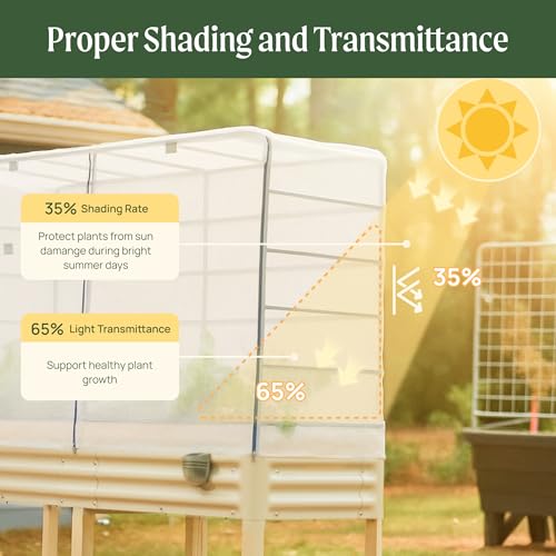 Vego garden Mesh Cover System for 2' x 6' Elevated Raised Garden Bed-V Series, 4 in 1 Trellis and Cover for Plants, Garden Bed Not Included - size: 2' x 6'