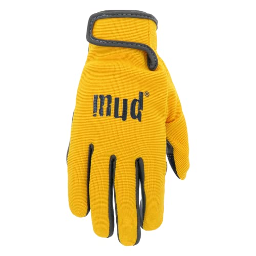 Everyday Mud Women's Synthetic Leather Palm Garden Gloves, Touchscreen Capable, Abrasion Resistant, Hook and Loop Closure - color: Blue, size: Small-Medium